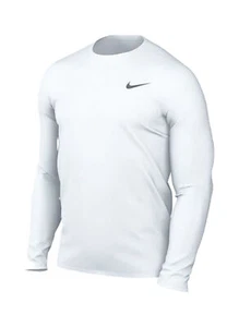 Nike Men's Large White Legend Long Sleeve Crew Neck Dri-FIT Tee Shirt DV7298 - Picture 1 of 4