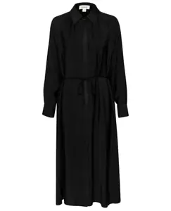 Soaked in Luxury SLSija Midi Shirt Dress Black Long Sleeve Size XS 8 NEW - Picture 1 of 9