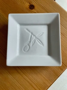 Olivier Napa Valley Olive Oil Dipping Dish White Square Plate 4.5" - Picture 1 of 2