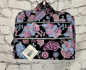 Vera Bradley Hanging Organizer Travel Bag Alpine Floral Black Purple Blue - Picture 1 of 9