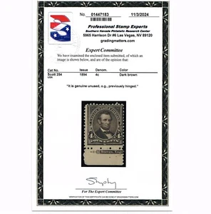 EXCELLENT GENUINE SCOTT #254 MINT OG H FIRST BEP ISSUE PARTIAL IMPRINT PSE CERT - Picture 1 of 3