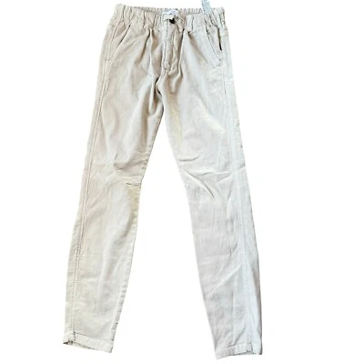 Pantalones de algodón beige Zara para niños talla 10 ajustados ajustados corbata iglesia escuela Foto 1 de 4