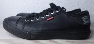 Ladies Levi's Black Faux Leather Pumps/Trainers (Size 8 UK) V.G. Condition - Picture 1 of 8