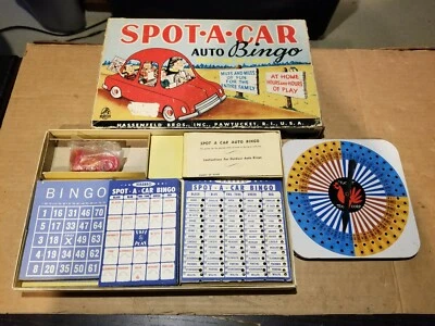 Hasbro Spot - A - Car Auto Bingo, principios de 1950, Henry J, Willys, Packard, Nash Foto 1 de 4