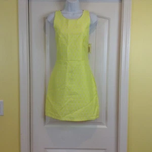 Neu mit Etikett Just Me Damengröße Medium gelb-weiß botanischer Druck Racerback Kleid - Bild 1 von 10