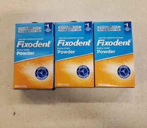 3 Pack - Fixodent Denture Adhesive Powder Extra Hold 2.7 Oz By Fixodent - Picture 1 of 3