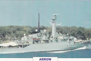 NAVIRES DE GUERRE - FREGATE " ARROW " ANGLETERRE - 1974 FICHE / FEUILLE CLASSEUR - Imagen 1 de 2