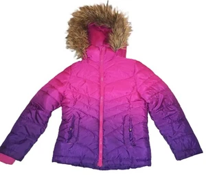 SO Girls Puffer Jacket Faux Fur Trim Hooded Outdoor Multicolor Size 6/6X G002 - Picture 1 of 7