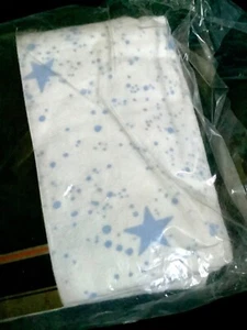 Vintage Dormisette 100%  Cotton Flannel King Pillow Cases Pillowcases Blue Stars - Picture 1 of 8