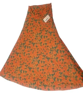 Lularoe Damen langes geblümtes Kleid Gr. M NEU leicht bequem orange grün *LESEN - Bild 1 von 8