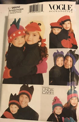 Vogue Accessories 9600 Pattern Accessories Hats Linda Carr Multiple Sizes UNCUT - Image 1 of 4