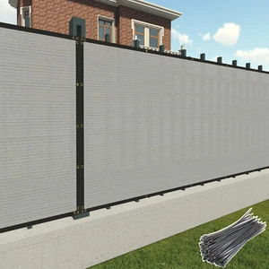 Patio 5FT Fence Privacy Screen Heavy Duty Cover Mesh UV-Block for Outdoor Gray - Picture 1 of 7