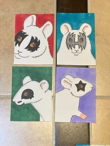 ACEO ATC 2.5 x 3.5" original art card set paintings KISS band Gene Simmons 16 - Picture 1 of 1
