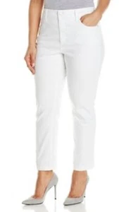 NYDJ Damen "Größe 24W" Audrey Ankle Twill Hose Jeans Übergröße Optik Weiß H52 - Bild 1 von 9