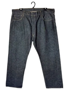 Levi's Jeans Men 42 Blue Dark Wash Cotton Denim 501 Original Fit Straight Leg - Picture 1 of 13