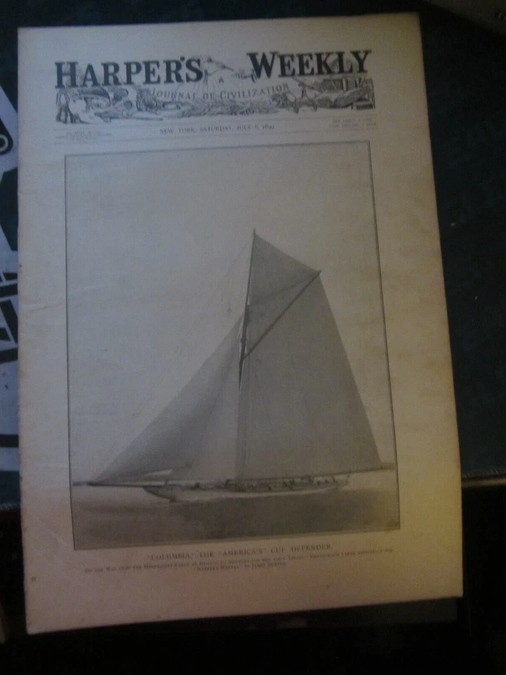 Harpers Weekly Magazine July 8 1899 Columbia America's Cup Defender 64 - Image 1 of 1