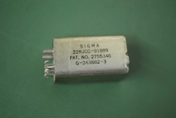 SIGMA INSTRUMENTS RELAY 22RJCC-91889 5945-00-726-8989 5 KILOHMS 8 PIN HERMETIC - Image 1 of 1