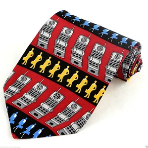 Vicky Davis Call Me! Men's Silk Necktie Cell Phone Business Gift Neck Tie - Picture 1 of 3