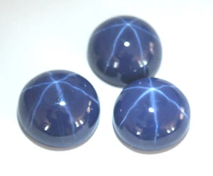Precioso cabujón redondo de primera calidad estrella sintética zafiro azul, varios tamaños - Imagen 1 de 5