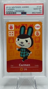 Nintendo Amiibo Animal Crossing #145 Carmen 2016 PSA 10 gemas como nuevo - Imagen 1 de 2