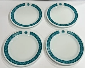 kent state Blue Pyrex Plates Lot 4 Vtg 7.75" Corning Bluegrass Laurel Leaf - Picture 1 of 10