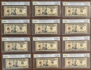 12 PC LOT $10 2009 FEDERAL RESERVE NOTES CLEVELAND PCGS 67PPQ 2041-D CLOSE S/N's - Picture 1 of 2