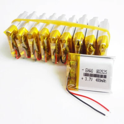 EHAO Batería recargable 3,7 V 400 mAh Lipo para MP3 masajeador pulsera cámara 802525