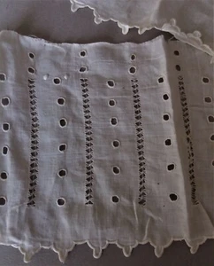 Antique Cotton Lace And English Embroidery - Picture 1 of 3