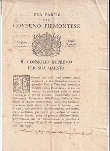 YY495-GOVERNO Piedmont 1799-CONTRO Attentati And Violence - Picture 1 of 1