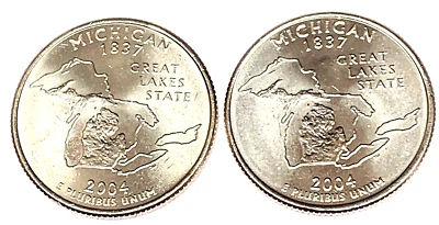 # C2146    MICHIGAN    STATEHOOD   QUARTERS, P & D  from  MINT ROLLS - Image 1 of 2