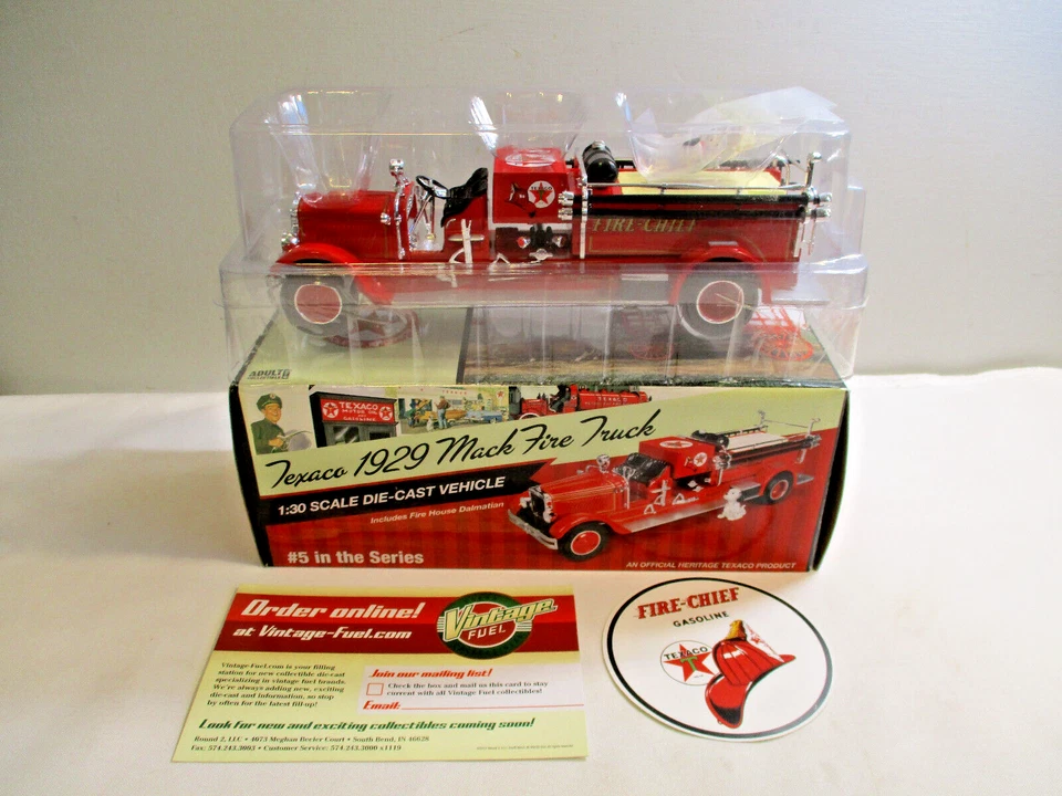 Camión de bomberos Texaco 1929 Mack #5 en la serie - Nuevo en caja vehículo fundido a presión escala 1:30 Foto 1 de 1