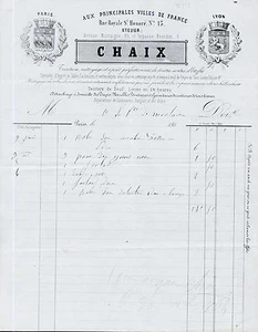 Paris VIII ème 15 Rue Royale St Honoré Belle Entête - Comtesse de Nicholaï 1864 - Imagen 1 de 1