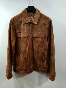 Camel Active men's leather jacket in camel color, Size: L - Picture 1 of 24