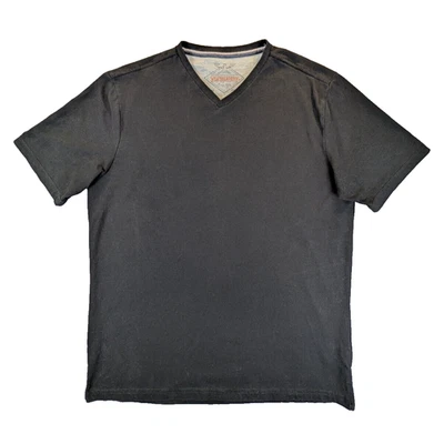 Camiseta mediana vintage resistente a la intemperie para hombre manga corta exterior informal negra Foto 1 de 4