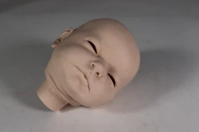 Cabeza de muñeca bisque de colección recién nacido marcada muñeca pieza para reparación/renacimiento Foto 1 de 4