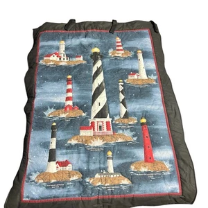 Lighthouse Quilt Wall Hanging 38x28 Nautical Coastal Decor - Picture 1 of 6