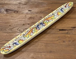 Meridiana Ceramiche Italy Olive Tray Handmade Pottery Hand Painted 14" Long - Picture 1 of 4
