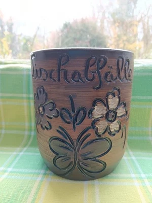 Tischabfall Behälter Keramik 13.5×11cm Verpackungsreste  Braum Handdekoriert - Bild 1 von 4