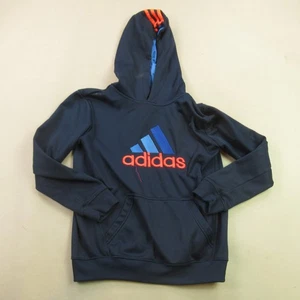 Adidas Hoodie Boys Medium Long Sleeve Casual Hooded Lightweight Outdoors Blue - Picture 1 of 10