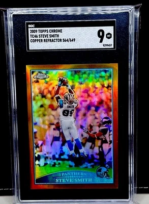 2009 Topps Chrome Steve Smith Sr. Copper Refractor  /649 SGC 9 "ICE UP SON" - Image 1 of 4