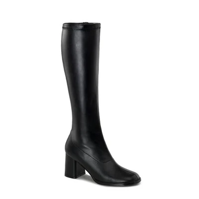 GOGO-300 bequeme Funtasma Damen Stretchstiefel Boots schwarz Lederoptik günstig