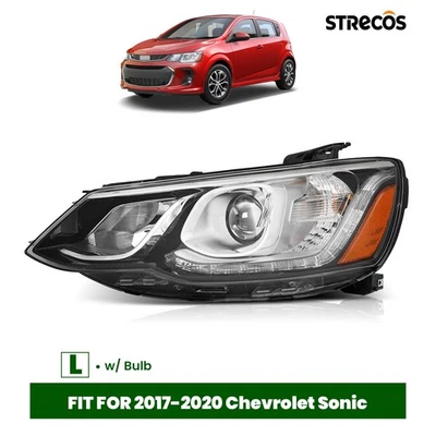 Halogen Headlight For 2017-2020 Chevrolet Sonic Projector Headlamp Driver Left - Imagem 1 de 4