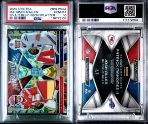2024 PANINI SPECTRA JOSH ALLEN/PATRICK MAHOMES /8 POP 1 RIVALS NEON SPLATTER - Picture 1 of 3