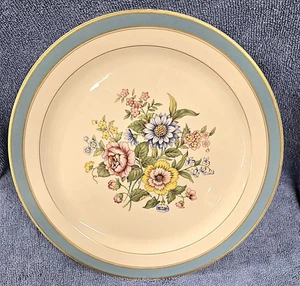 Syracuse Old Ivory EDMONTON PLATE PLATTER Blue Rare Floral Pattern Atlas China - Picture 1 of 3