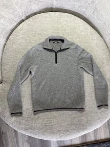 Amicale Sweater Mens Small Gray 100% Cashmere 1/4 Zip Pullover Soft Knit - Picture 1 of 5