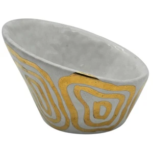 MCM Cuenco Blanco y Dorado Estilo Bitossi Hecho en Italia - Imagen 1 de 8