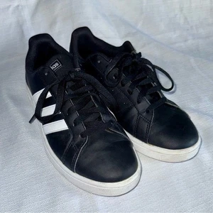 Adidas Mens Grand Court Base Tennis Shoes EE7900 Black White Mens 8.5 - Picture 1 of 11