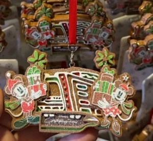 Disney Parks 2025 Navidad Contemporáneo Pan de Jengibre Mickey Minnie Ornamento Nuevo - Imagen 1 de 2