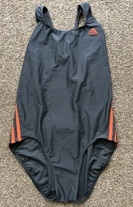 Adidas Traje de Baño Disfraz de Natación Gris Naranja 3 Rayas Corredor Talla 14-16 EUR 40” - Imagen 1 de 5