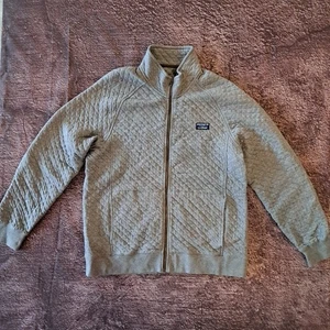 Suéter LL Bean Para Hombres Acolchado Cremallera Completa Gris Grande - Imagen 1 de 5